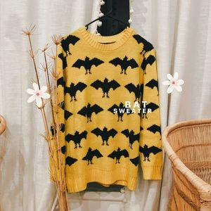 • Bat Print Knit Sweater •